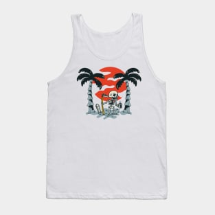 Skull Skeleton With Coffee in paradise Tank Top